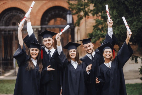 Graduates celebrating after completing CMA USA course in Dubai